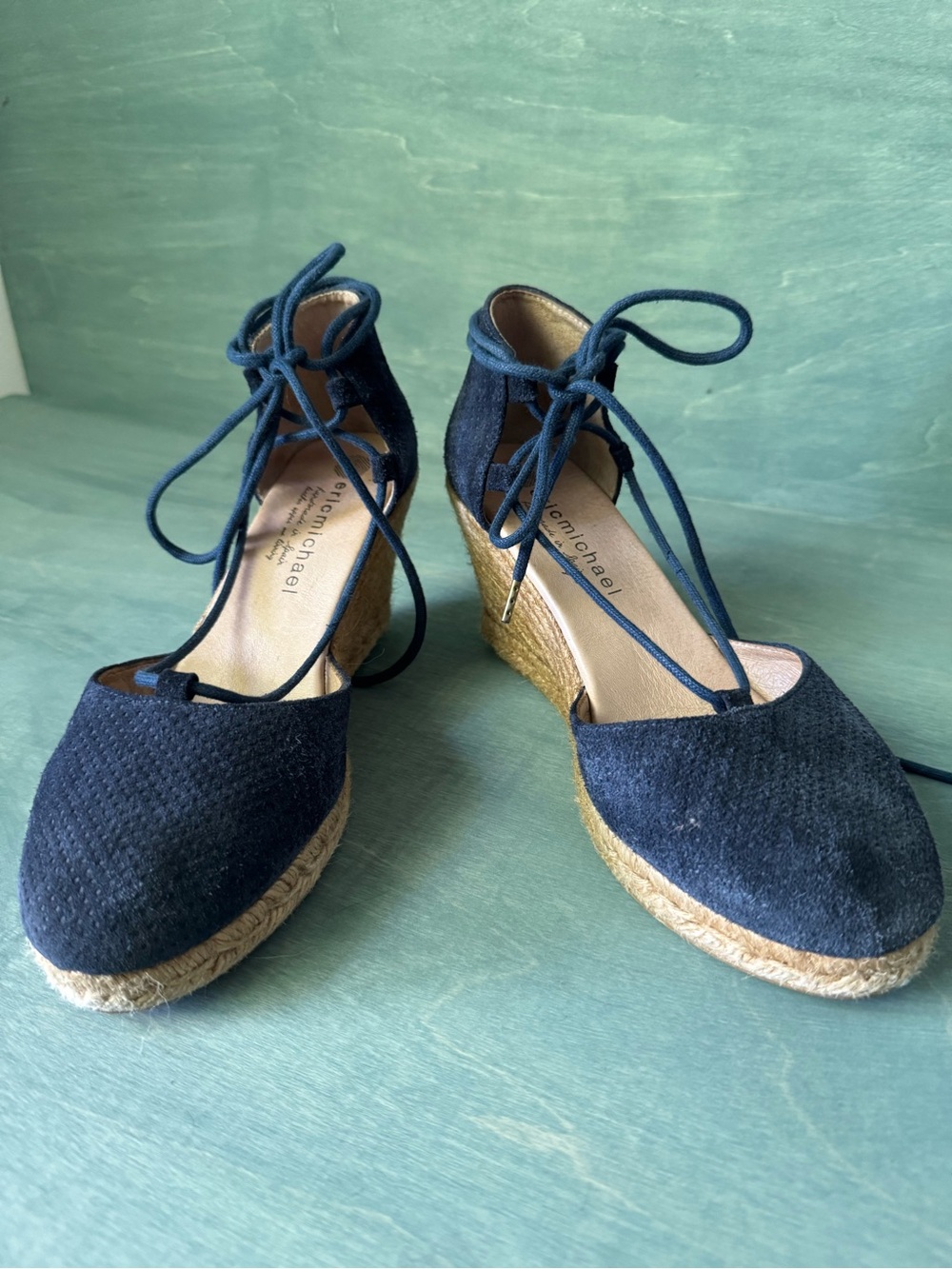 Eric Michael Suede Ballet Espadrille Wedges 41